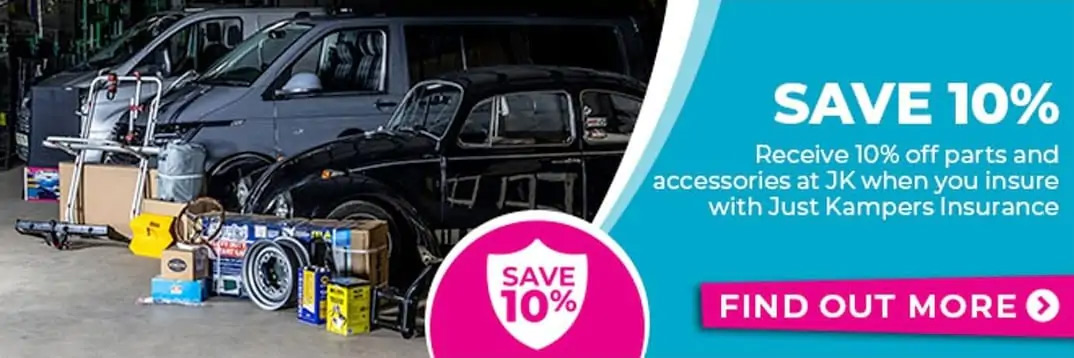 Save 10% on parts and accessories from Just Kampers